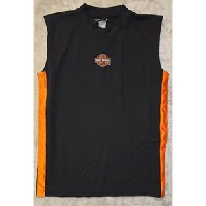 Harley Davidson Shirt Men's S Black Embroidered Bar And Shield Logo Bikercore